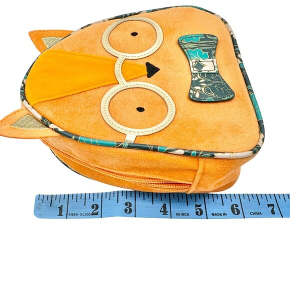 Bath & Body Works Orange Fox-Shaped Cosmetic Bag 6x6x2.5 Poly With Vinyl Trim - Picture 9 of 11